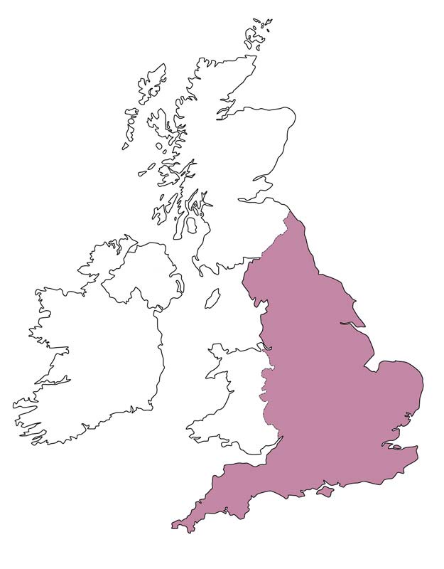mapa Anglie
