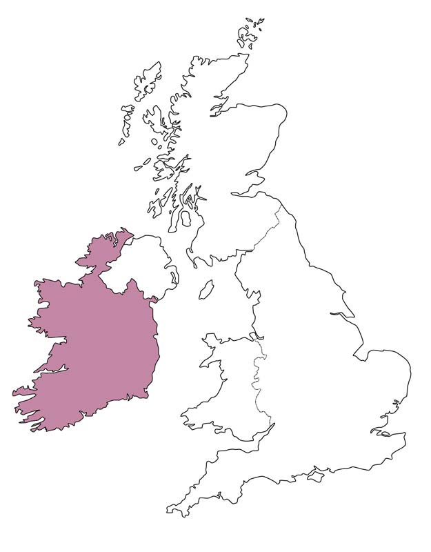 mapa Irsko