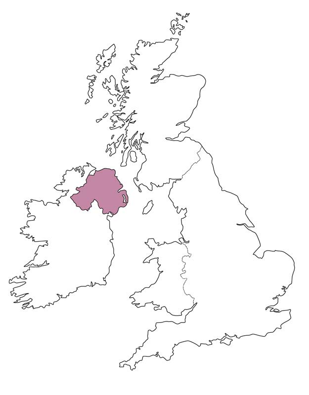 mapa Severní Irsko