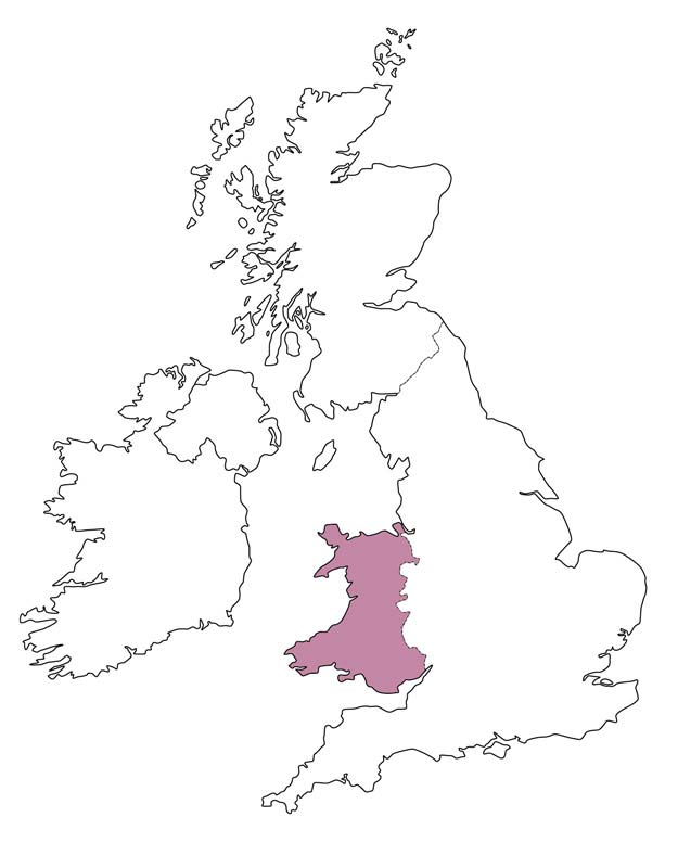 mapa Wales